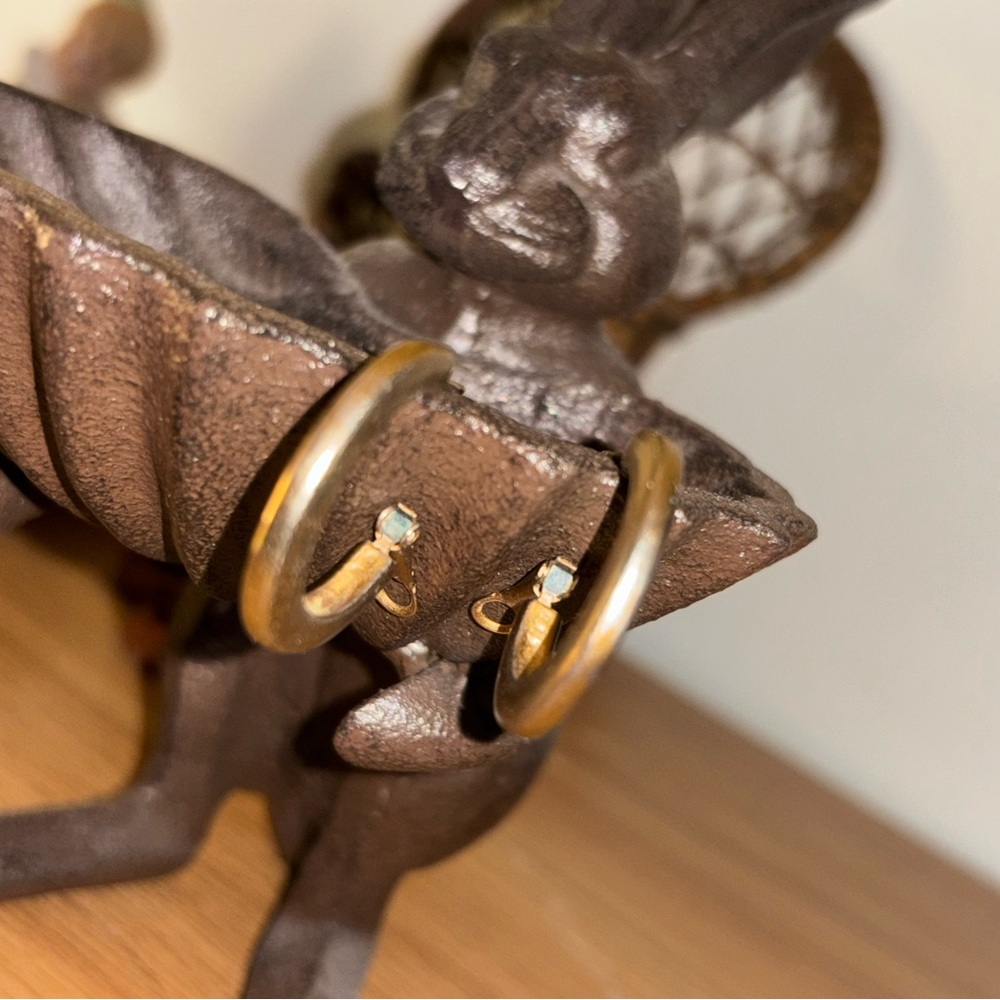 Elegant Gold Hoop Earrings with Gemstone Accents